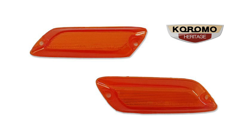 Front Fender Side Marker Lenses in amber suitable for Toyota Corolla E10 series 1968 to 1970