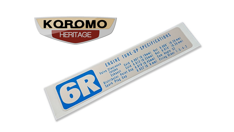 6R Engine Valve Clearance Decal suitable for Toyota Corona T80 T90 series Toyota Mak ii X16