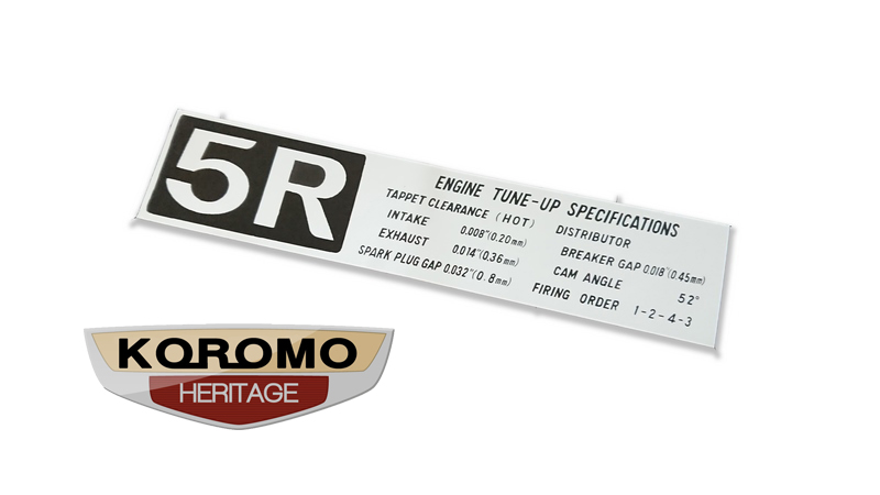 5R Engine Valve Clearance Decal suitable for Toyota Crown Stout ToyoAce Coaster and Dyna
