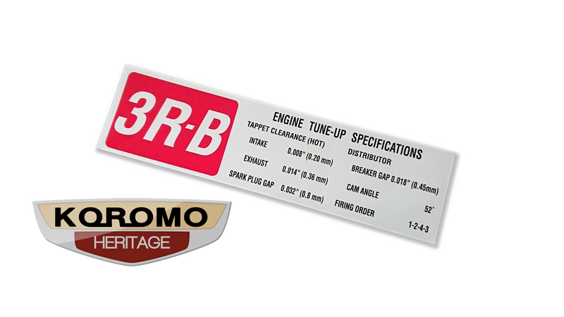 3R-B Engine Valve Clearance Decal suitable for Toyota Crown Stout Bus and Dyna