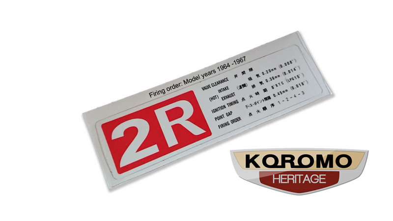 2R Engine Valve Clearance Decal to suit Toyota Corona Stout Bus and ToyoAce